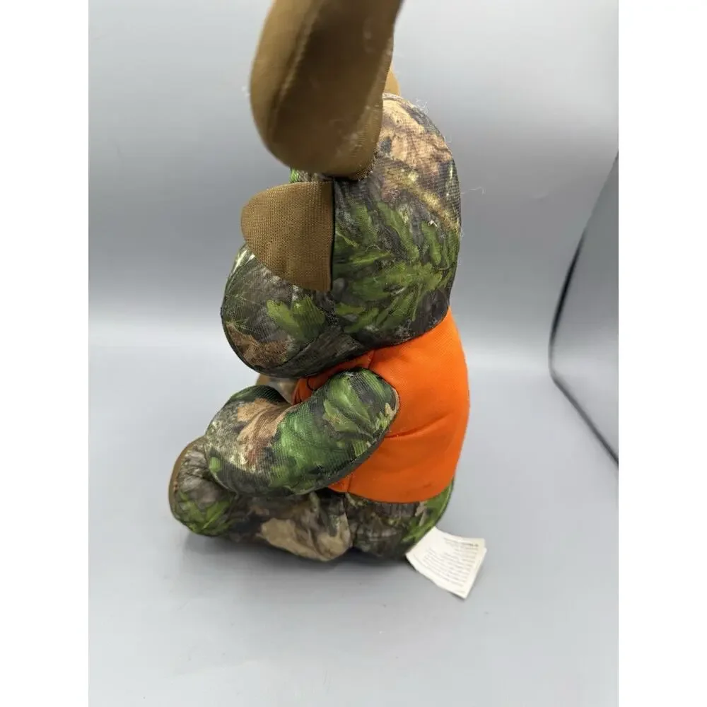 Mossy Oak Camo Moose Plush Stuffed Animal Orange Vest Hunting Toy